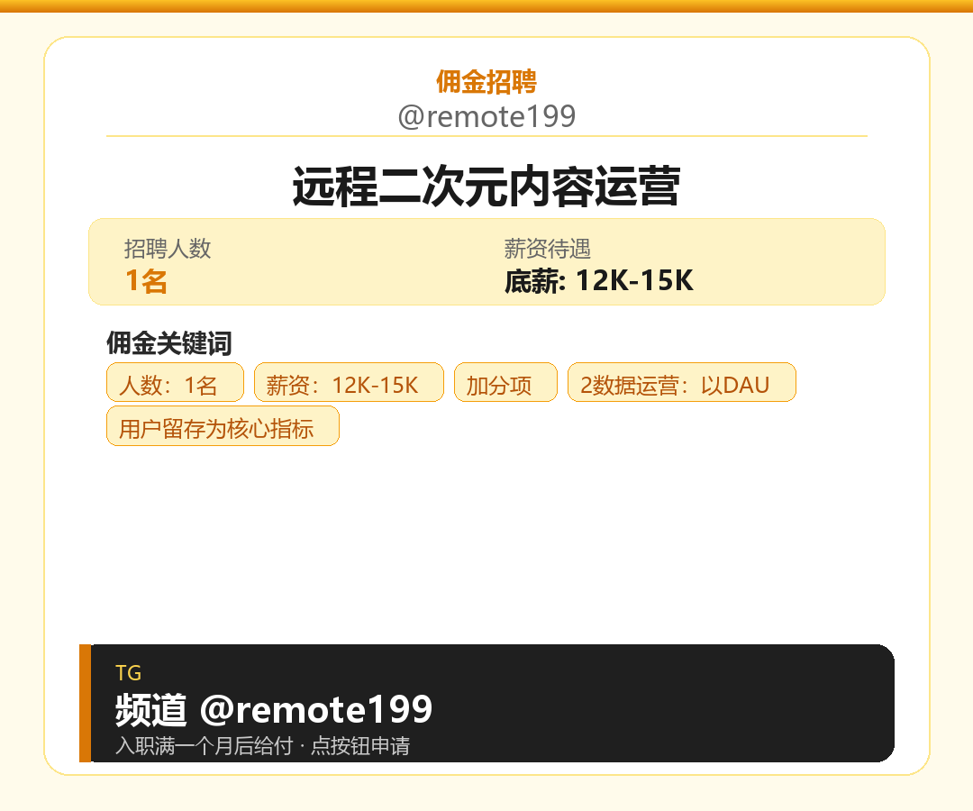 远程二次元内容运营岗位配图