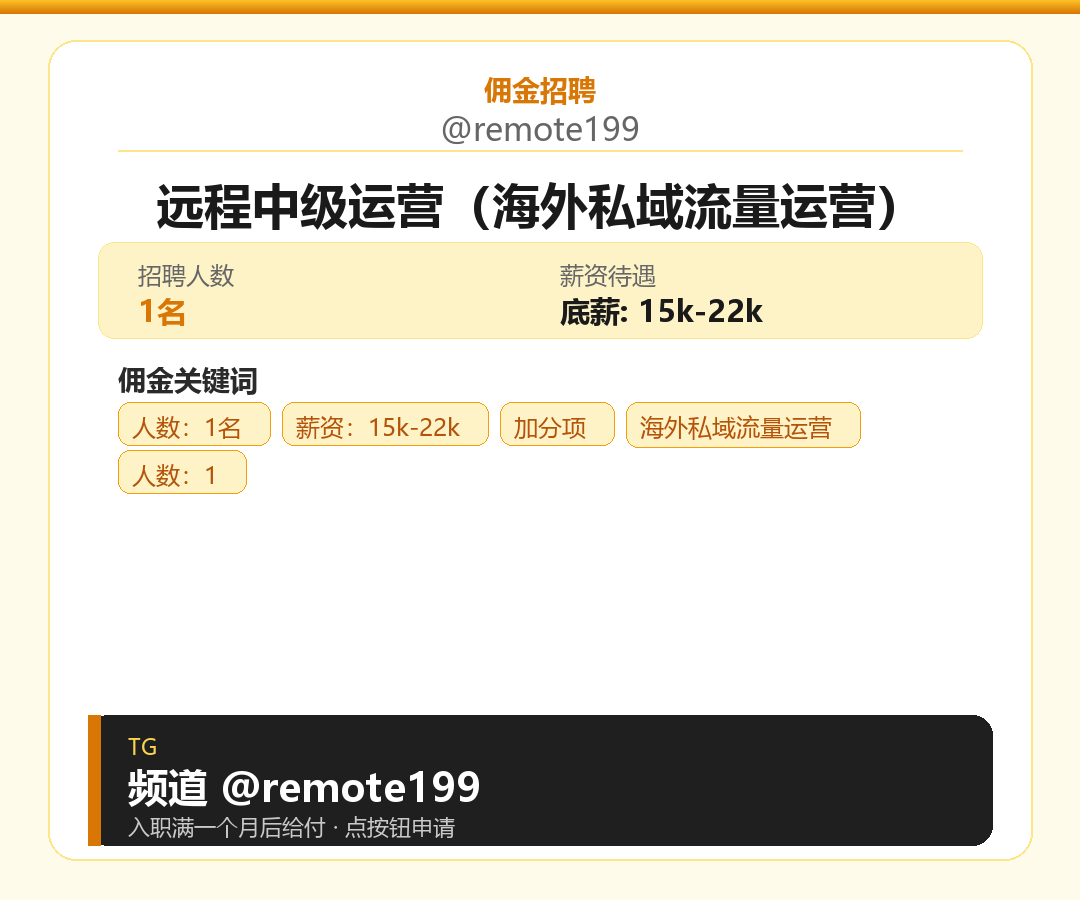 远程中级运营（海外私域流量运营）岗位配图