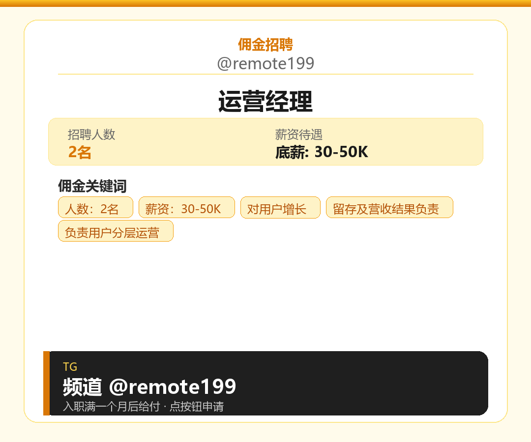 远程运营经理岗位配图