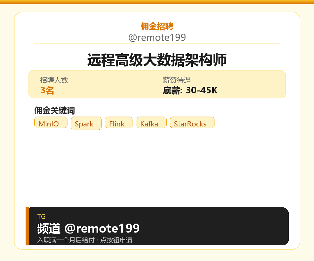 远程高级大数据架构师岗位配图
