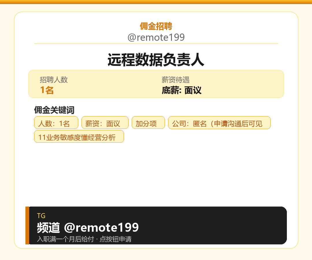 远程数据负责人岗位配图