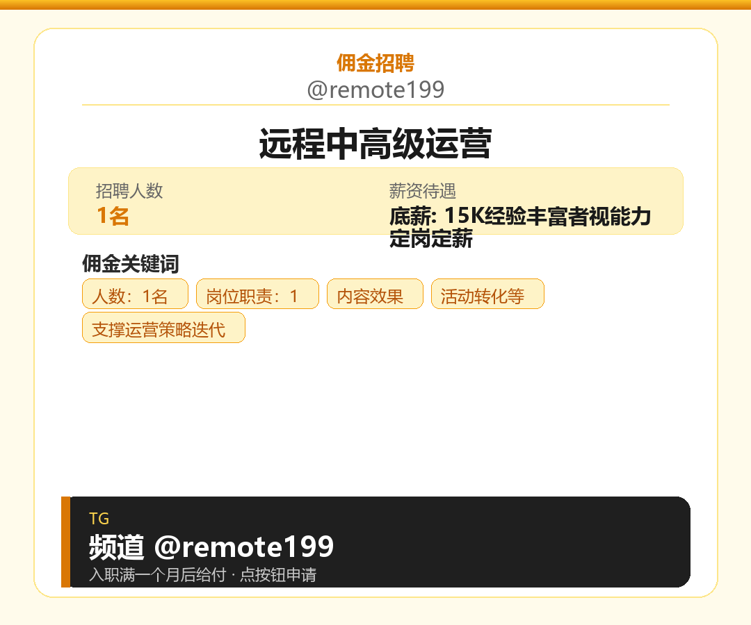 远程中高级运营岗位配图