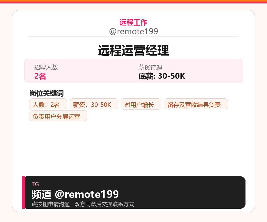 远程运营经理岗位配图