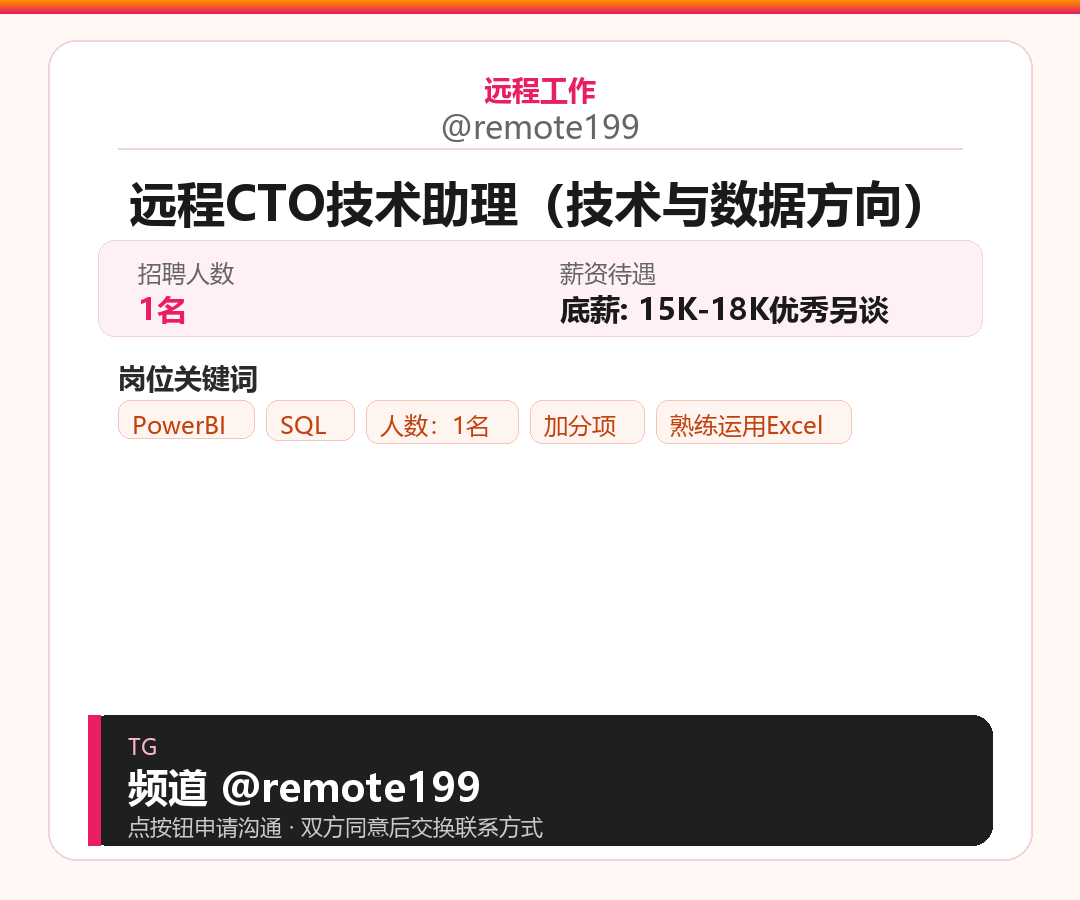 远程CTO技术助理（技术与数据方向）岗位配图