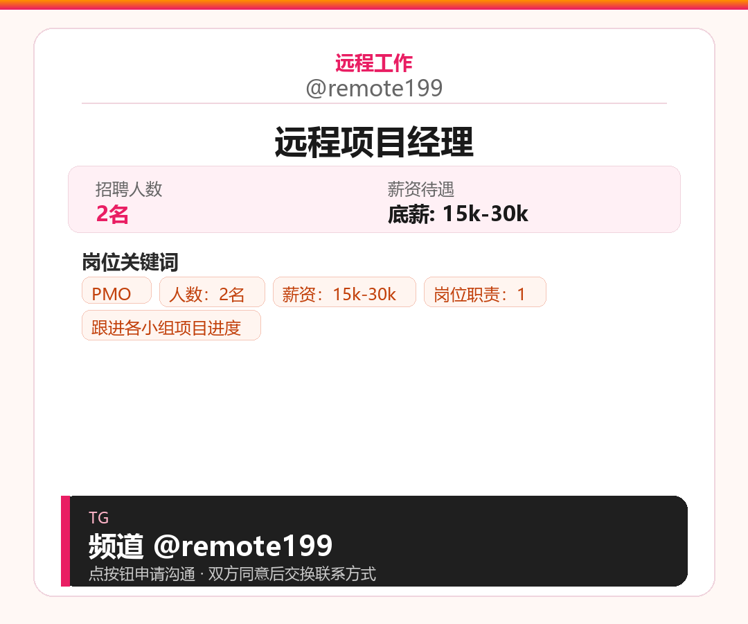 远程项目经理岗位配图