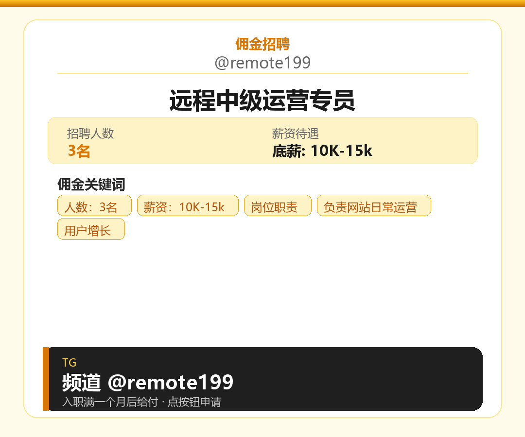 远程中级运营专员岗位配图