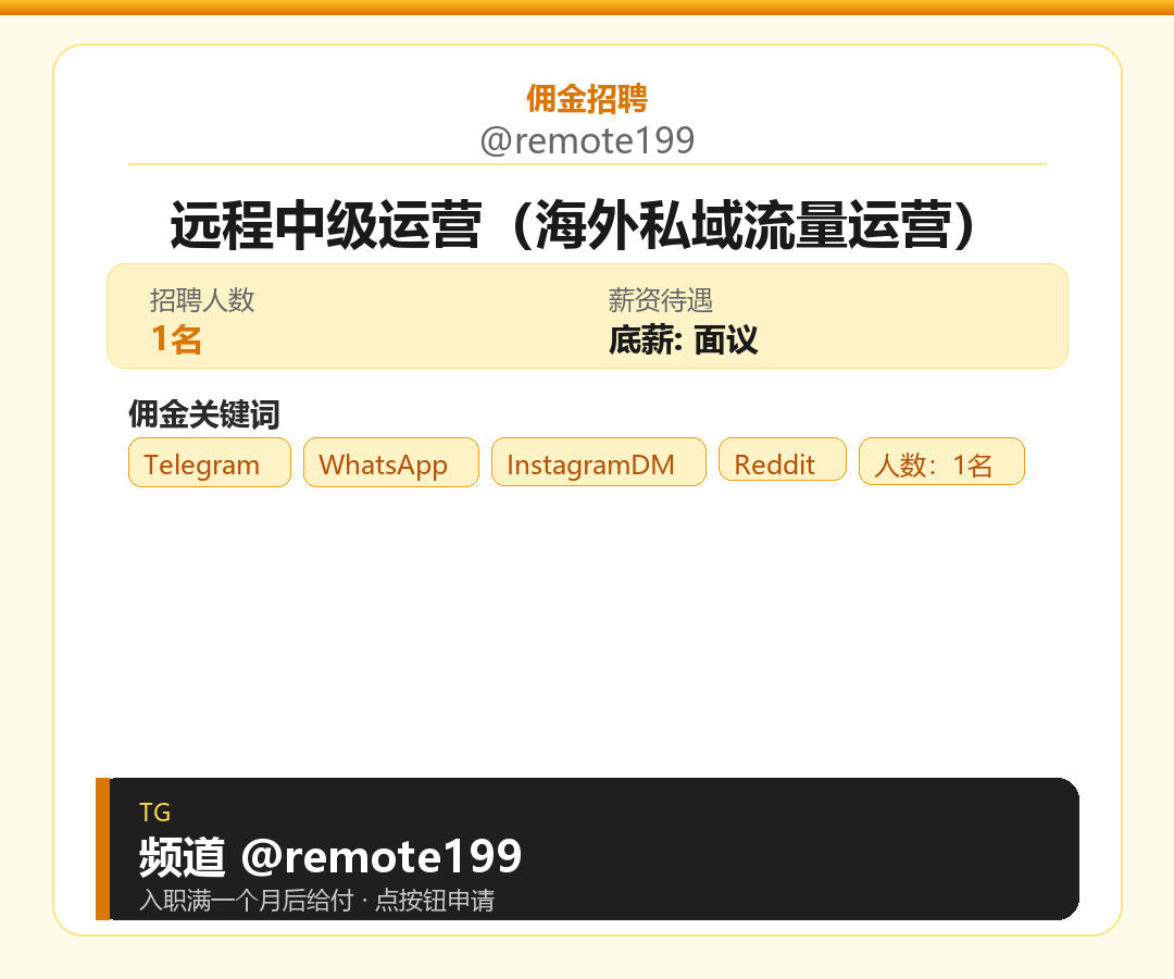 远程中级运营（海外私域流量运营）岗位配图