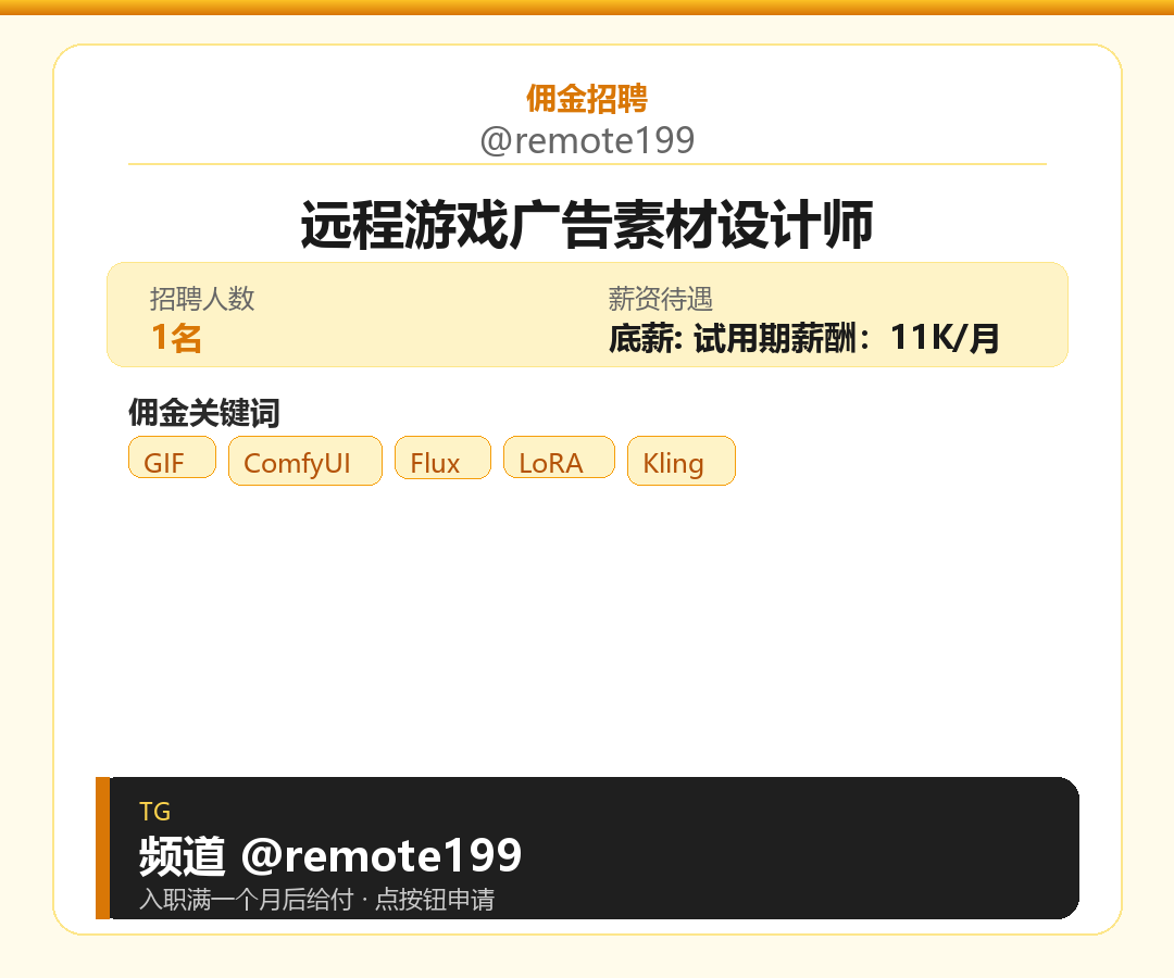 远程游戏广告素材设计师岗位配图
