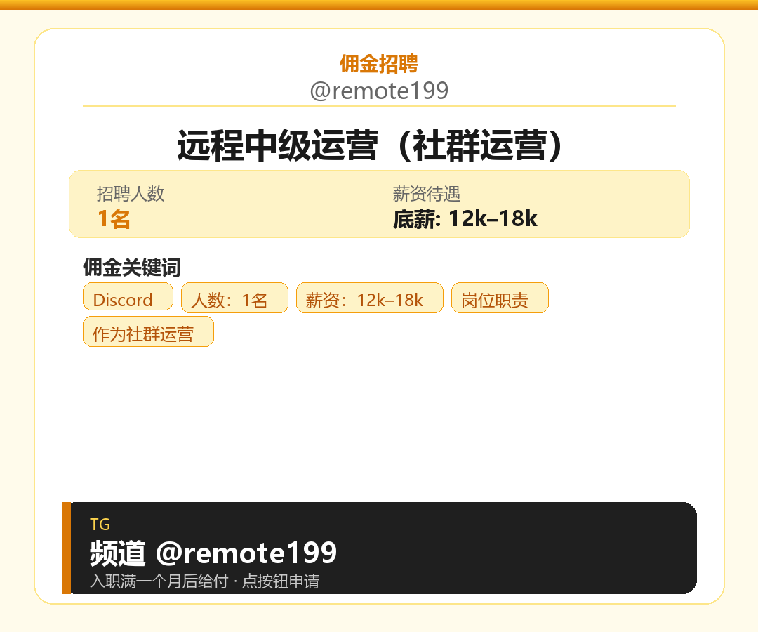 远程中级运营（社群运营）岗位配图