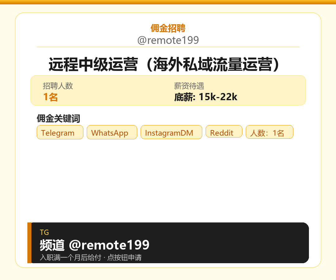 远程中级运营（海外私域流量运营）岗位配图