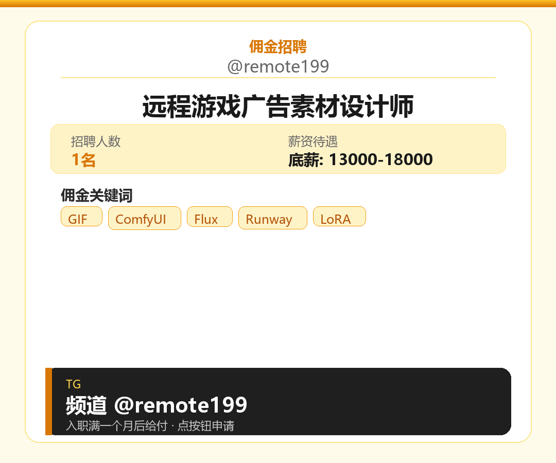 远程游戏广告素材设计师岗位配图