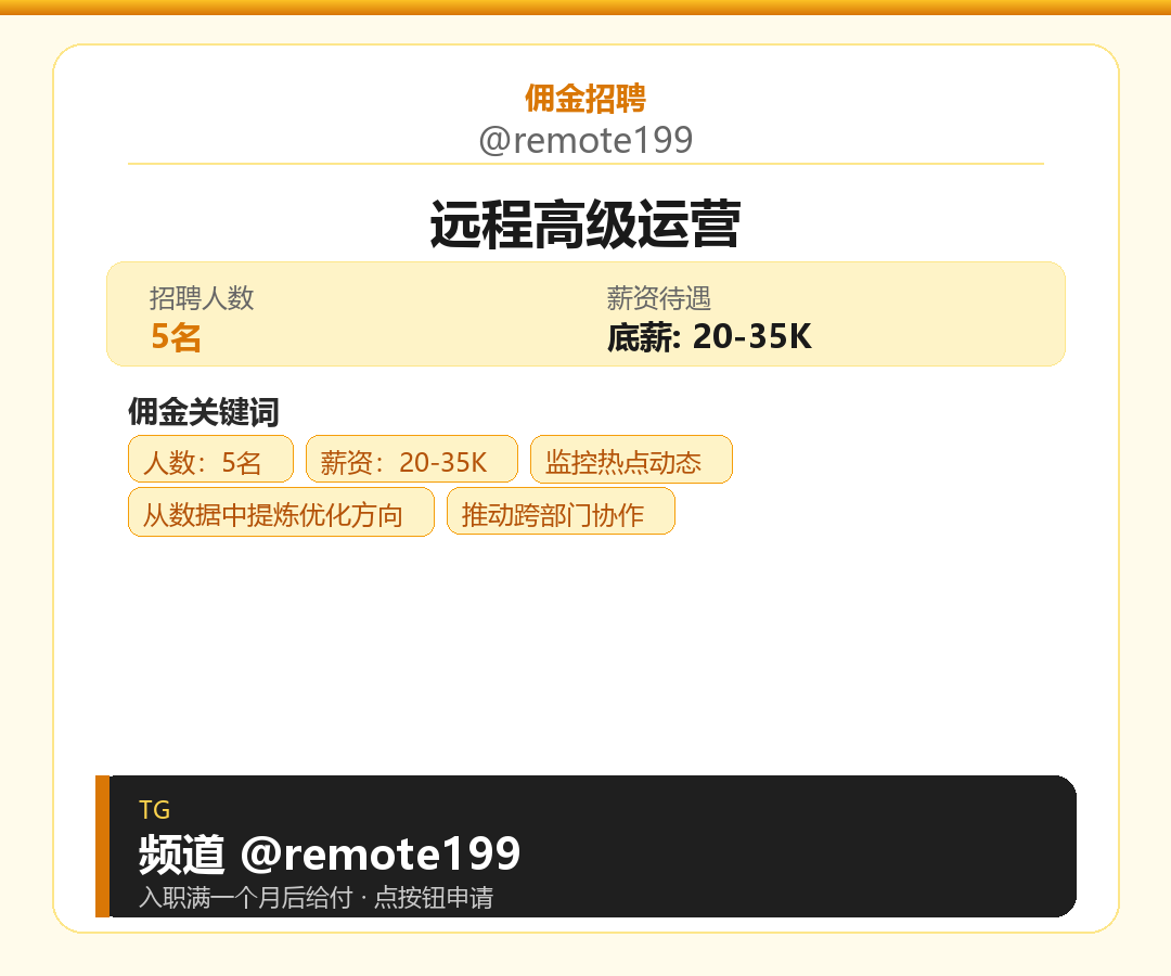 远程高级运营岗位配图