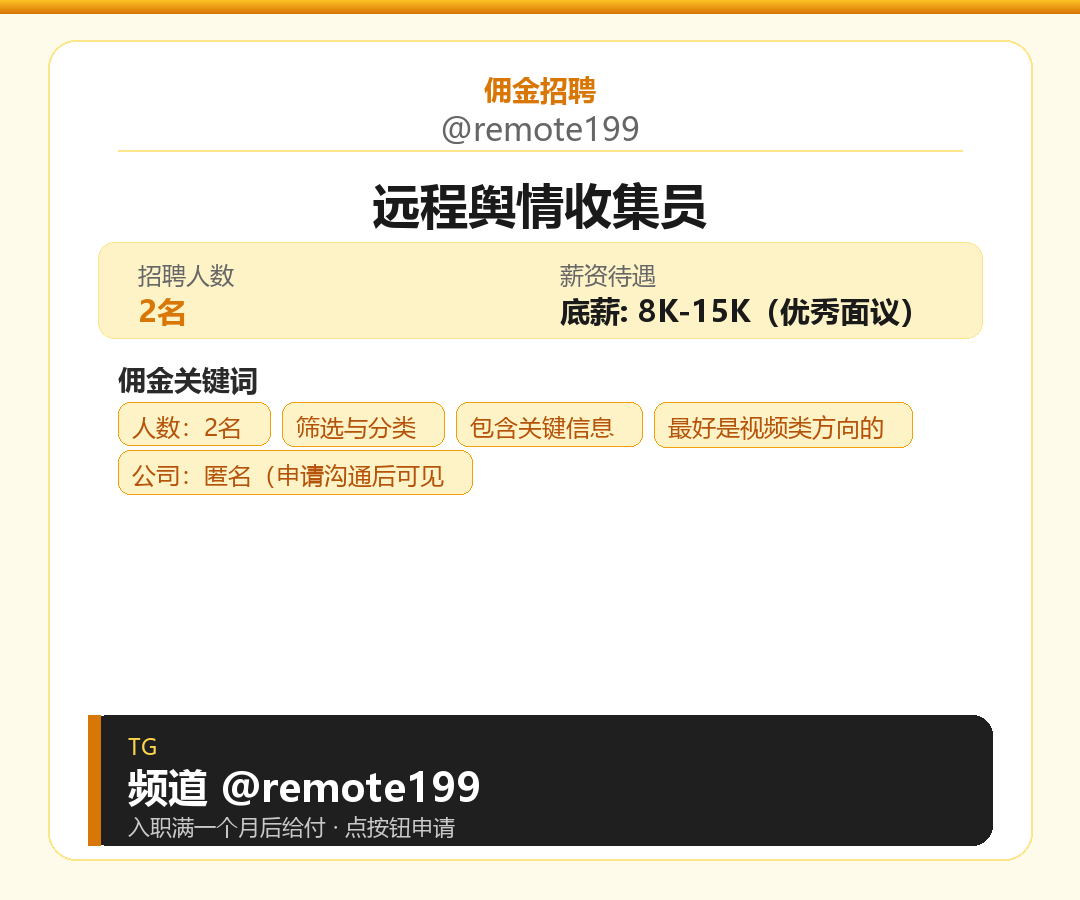 远程舆情收集员岗位配图