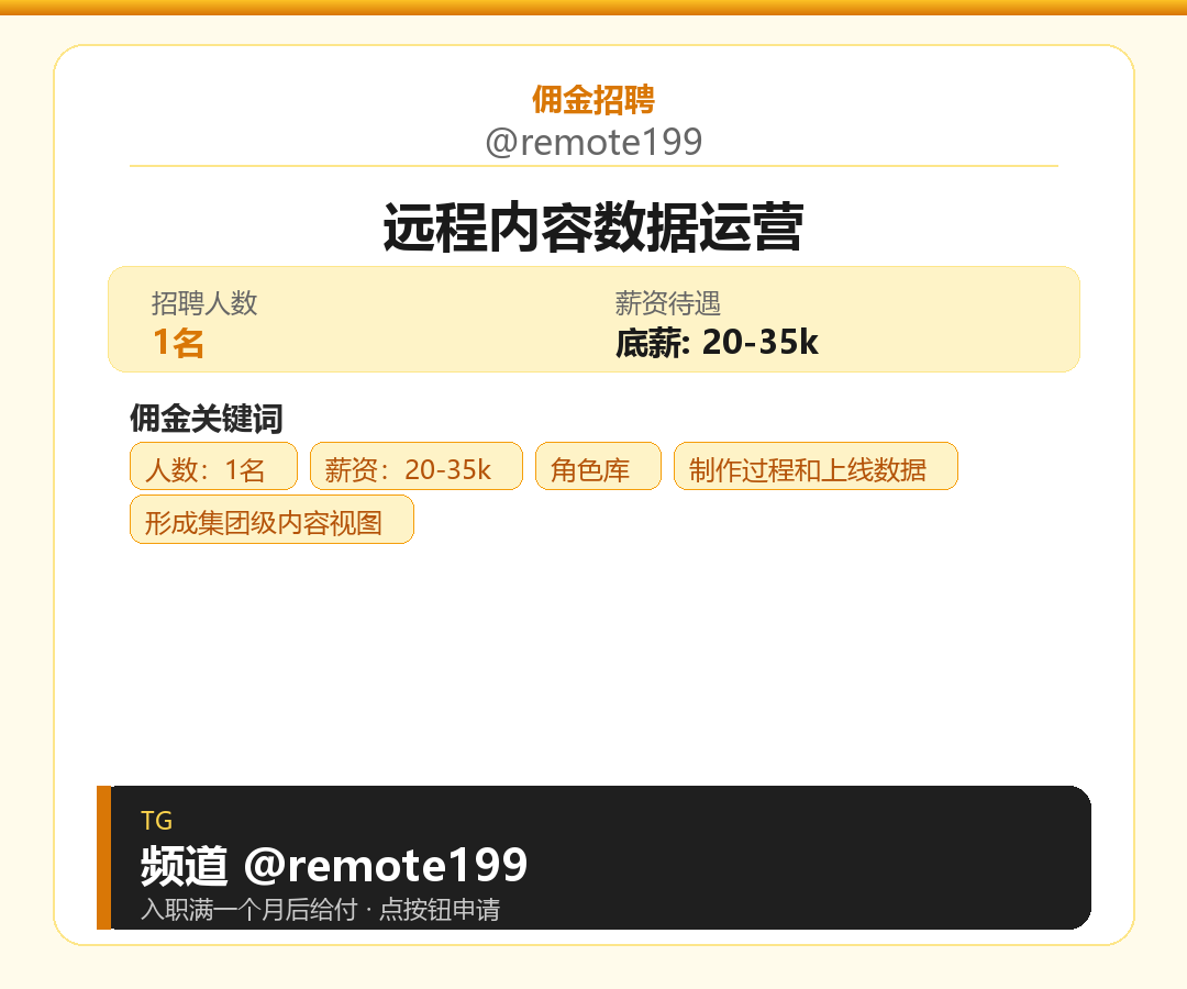 远程内容数据运营岗位配图